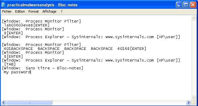 log file content