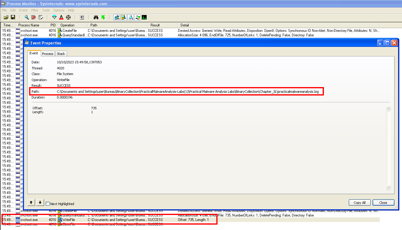 log file path