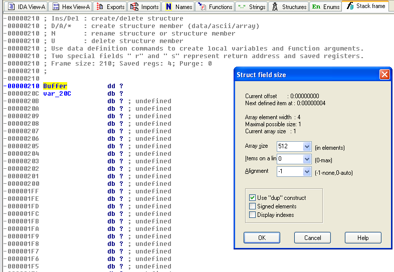 ida stack resizing